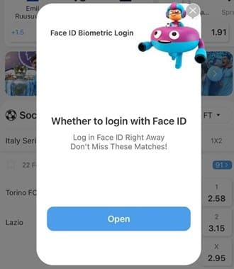 Biểu tượng đăng nhập bằng Face ID.
