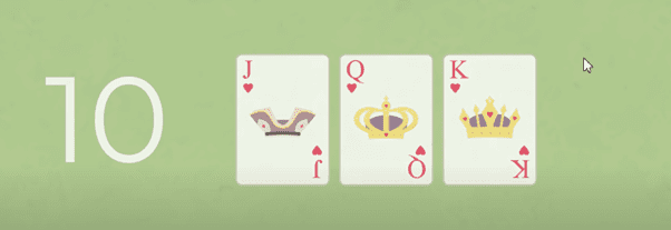 Giá trị của quân bài Jack, Queen, King trong Blackjack.